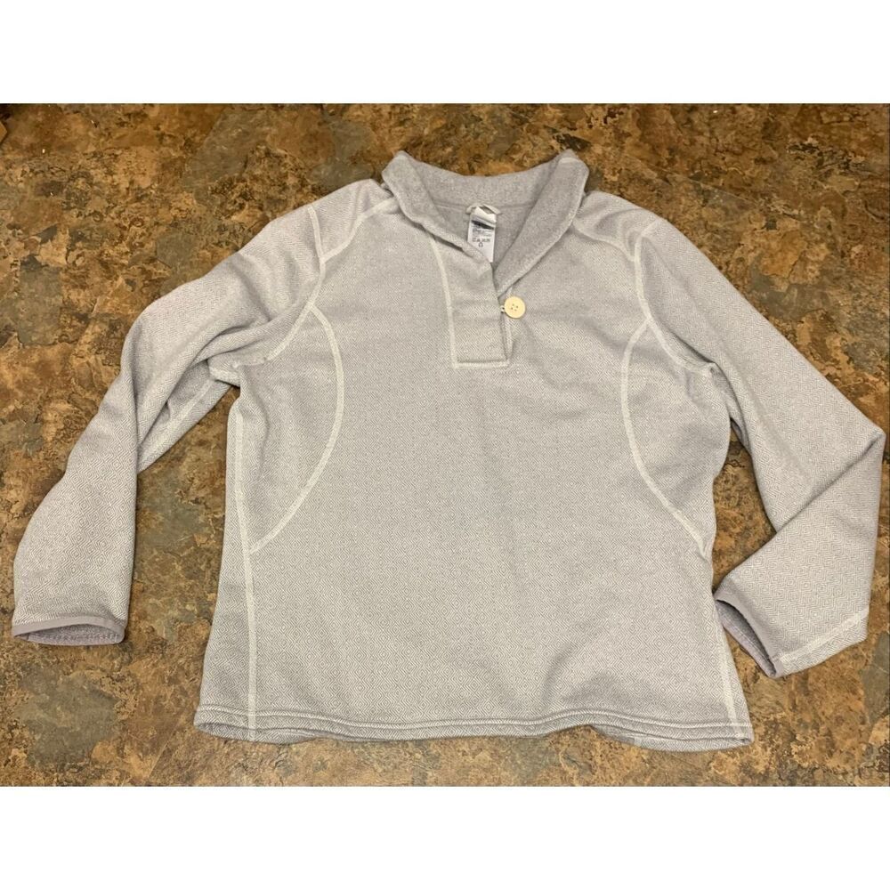The North Face Crescent Ridge Shawl Gray FLEECE 1 button SWEATER JACKET Womens X